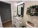 Small bathroom with single vanity and granite countertop at 3321 Linda Ct, Rock Hill, SC 29732