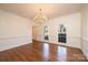 Formal dining room with hardwood floors and chandelier at 3467 Rock Bridge Dr, Conover, NC 28613