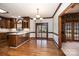 Eat-in kitchen with hardwood floors and island at 3467 Rock Bridge Dr, Conover, NC 28613