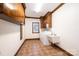 Convenient laundry room with washer, dryer, and cabinets at 3467 Rock Bridge Dr, Conover, NC 28613