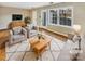 Virtually staged living room with wood floors, neutral walls, and comfy seating at 8003 Regent Park Ln, Charlotte, NC 28210