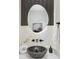 Modern powder room with round mirror and vessel sink at 8260 Blades Trl, Denver, NC 28037