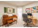 Bright home office features a piano, desk, and ample natural light at 7025 Old Evergreen Pkwy, Indian Trail, NC 28079