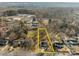 Aerial view highlighting the property's lot at 809 S Bostian St, China Grove, NC 28023