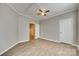 Spacious bedroom with wood-look floors and ceiling fan at 105 Linden St, Clover, SC 29710