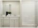 Bathroom boasts double vanity and a shower/tub combo at 1078 Old Trade St, Edgemoor, SC 29712