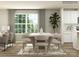 Bright dining room with large square table and six light beige chairs at 1078 Old Trade St, Edgemoor, SC 29712