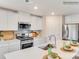 White kitchen with stainless steel appliances and quartz countertops at 1189 Blackburn Cir, Edgemoor, SC 29712