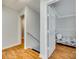 Upstairs hallway with access to bedrooms and bathroom at 1309 Winding Branch Ct, Charlotte, NC 28216