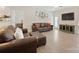 Living area with leather sofas and decor at 1544 Farmington Hills Dr, Conover, NC 28613