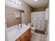 Clean bathroom with shower/tub combo, vanity, and tiled floor at 2240 15Th Ne Ave # 105, Hickory, NC 28601