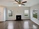 Living room with fireplace and hardwood floors at 22433 Gateway Dr, Lancaster, SC 29720