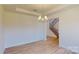 Dining room with hardwood floors and chandelier at 242 Winford Rd, Troutman, NC 28116