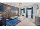 Charming Bedroom features a jellyfish wall mural, gold crib, and blue accents at 3332 Delaware Dr, Denver, NC 28037