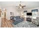 Living room with hardwood floors and a view of the kitchen at 409 Chinaberry Dr, China Grove, NC 28023