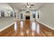 Spacious living room with hardwood floors and fireplace at 5124 Craftsman Ridge Dr, Matthews, NC 28104