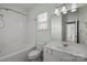 Clean bathroom with single vanity and shower/tub combo at 1024 Knob Creek Ln, Fort Mill, SC 29708