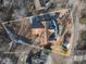 Aerial view of house and lot, showing property lines and landscaping at 110 Robin Rd, Lincolnton, NC 28092