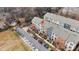 Aerial view showing townhome's location in a community of similar homes at 1554 Kee Ct, Charlotte, NC 28203