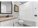 Clean bathroom with granite countertop and shower/tub combo at 1554 Kee Ct, Charlotte, NC 28203