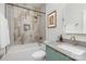 Modern bathroom with a soaking tub and stylish tile at 200 Barra Dr, Waxhaw, NC 28173