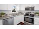 Modern kitchen with stainless steel appliances and granite counters at 224 N Poplar St # 22, Charlotte, NC 28202