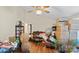 Living room with wood flooring and lots of unpacked boxes at 225 American Dr, Salisbury, NC 28147