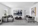 Spacious living room with comfortable seating, modern art, and multiple windows for abundant light at 3113 Beacon Heights Rd, Indian Land, SC 29707