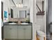 Modern bathroom with dual sinks and a large vanity at 3572 Artists Way, Charlotte, NC 28205