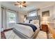 Spacious main bedroom with hardwood floors and ceiling fan at 419 Williamson St, Fort Mill, SC 29715