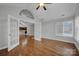 Bright office with hardwood floors and French doors leading to kitchen at 4829 Boomerang Way, Charlotte, NC 28269