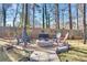 Cozy backyard fire pit area with comfortable seating, ideal for relaxing and enjoying outdoor evenings at 7832 Winterset Dr, Charlotte, NC 28270