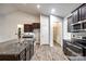 Modern kitchen with dark cabinets, granite countertops, and island at 859 Accent Se Ave, Concord, NC 28025