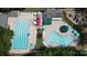 Aerial view of the community pool with a lap pool, leisure pool, and ample lounge seating at 1000 Weeping Willow Ln, Matthews, NC 28105