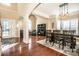 Bright and spacious entryway with hardwood floors and stained glass door at 11925 Lawings Corner Dr, Huntersville, NC 28078