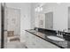 Bathroom with double vanity, granite countertop, and shower at 12 Tanglewood Rd, Clover, SC 29710