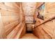 Wooden staircase leading down to a finished basement at 148 Shawver Ln, Statesville, NC 28625