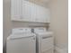 Laundry room with washer, dryer, and overhead cabinets at 1608 Traditions Ct, Waxhaw, NC 28173