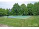 Outdoor basketball court with two hoops, surrounded by trees at 18038 Greyfield Gln, Fort Mill, SC 29707