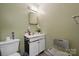 Cozy bathroom featuring a toilet, and vanity with a mirror at 1901 Ashcraft Ave, Monroe, NC 28110