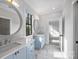 Elegant bathroom with double vanity and marble flooring at 2714 Selwyn Ave, Charlotte, NC 28209