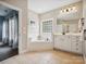 Relaxing bathroom featuring a corner bathtub and double vanity at 3277 Richards Xing, Fort Mill, SC 29708