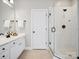 Clean bathroom with a walk-in shower and double vanity at 3277 Richards Xing, Fort Mill, SC 29708