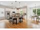 Modern kitchen with white cabinets, granite island, and hardwood floors at 3277 Richards Xing, Fort Mill, SC 29708