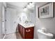 Shared bathroom with double vanity and toilet at 3405 Taviston Dr, Waxhaw, NC 28173