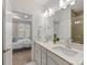 Double vanity bathroom with a large mirror at 4027 Capital Ridge Ct # 10, Charlotte, NC 28205