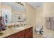 Bathroom with granite vanity and walk-in shower at 415 Kilberry Ln, Fort Mill, SC 29715