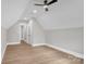 Spacious bedroom with hardwood floors and ceiling fan at 591 Shiloh Rd, Statesville, NC 28677