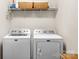 Laundry room with Maytag washer and dryer, and shelving at 6014 Cadence Ln, Fort Mill, SC 29707