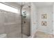 Modern shower with glass enclosure and neutral tile at 6014 Cadence Ln, Fort Mill, SC 29707